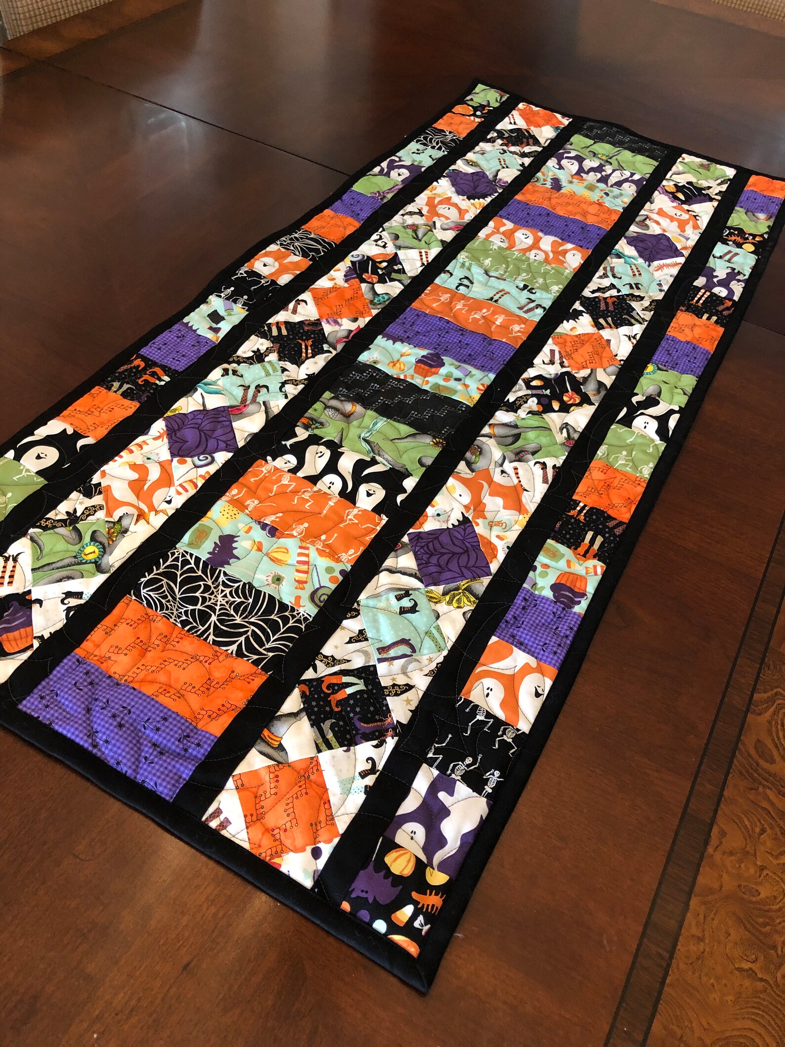 Quilted Table Runner Halloween Table Runner Handmade Etsy