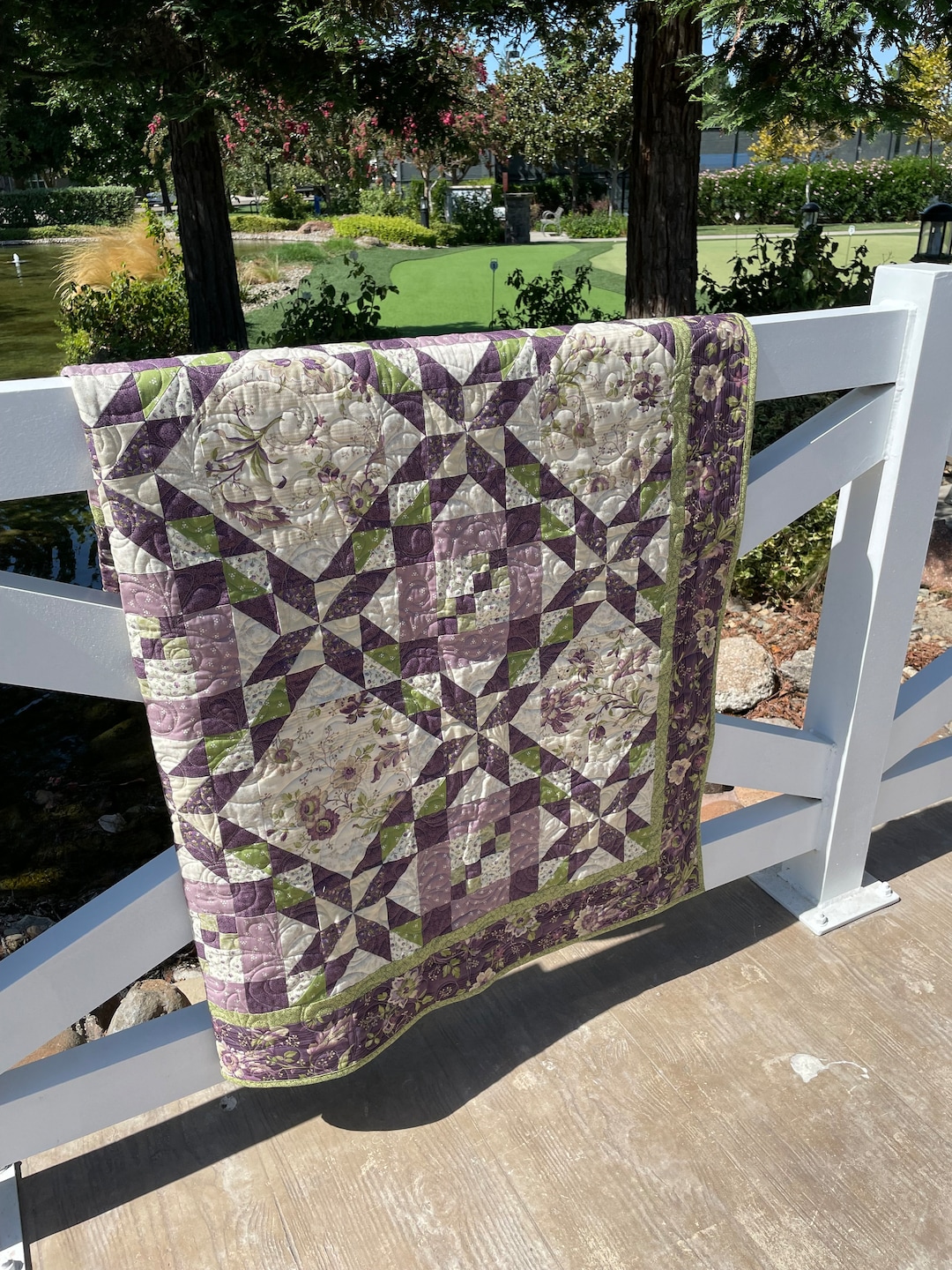 Handmade Patchwork Quilt for Sale READY TO SHIP Fresh Cut Roses Quilt