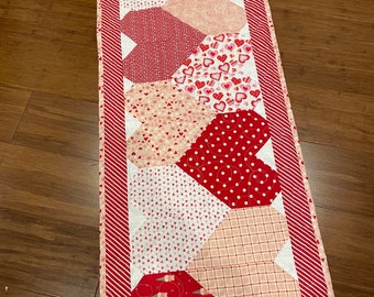 Valentine Table Runner | Handcrafted Quilted Table Runner | Table Decor