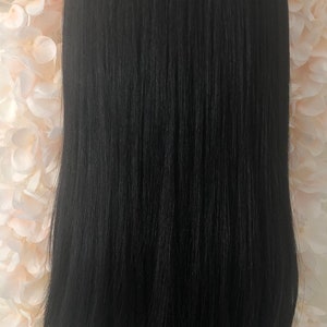 Straight Lace Front Wig, 100% Premium Synthetic Fiber, Heat Safe, Alopecia, Chemo, Cosplay, 13x6 HD Lace Frontal, Natural, Black image 9