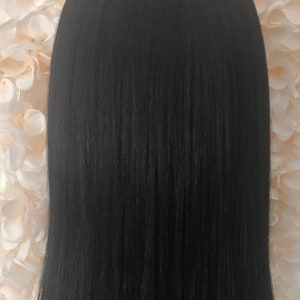 Straight Lace Front Wig, 100% Premium Synthetic Fiber, Heat Safe, Alopecia, Chemo, Cosplay, 13x6 HD Lace Frontal, Natural, Black image 8