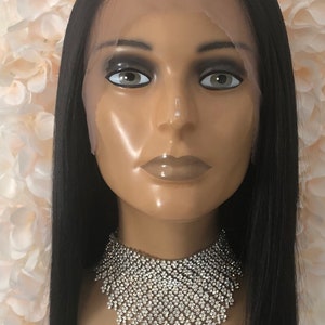 Straight Lace Front Wig, 100% Premium Synthetic Fiber, Heat Safe, Alopecia, Chemo, Cosplay, 13x6 HD Lace Frontal, Natural, Black image 6