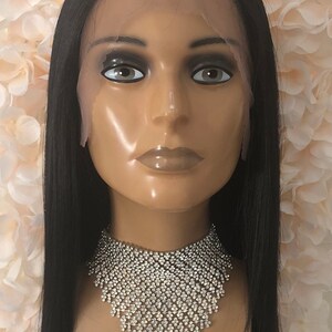 Straight Lace Front Wig, 100% Premium Synthetic Fiber, Heat Safe, Alopecia, Chemo, Cosplay, 13x6 HD Lace Frontal, Natural, Black image 2