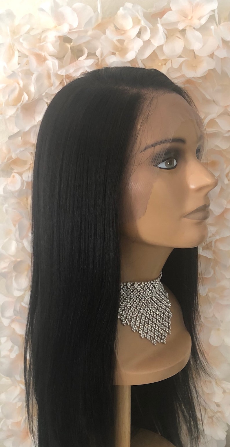 Straight Lace Front Wig, 100% Premium Synthetic Fiber, Heat Safe, Alopecia, Chemo, Cosplay, 13x6 HD Lace Frontal, Natural, Black image 5