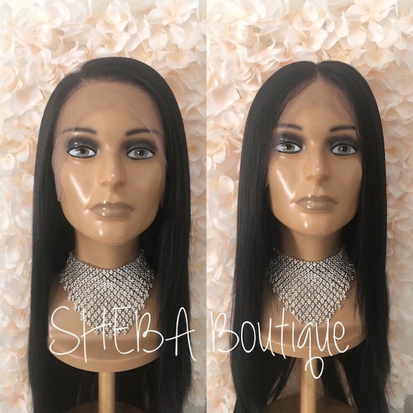 Straight Lace Front Wig, 100% Premium Synthetic Fiber, Heat Safe, Alopecia, Chemo, Cosplay, 13x6 HD Lace Frontal, Natural, Black