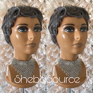 Gray Salt & Pepper Pixie Wig, 100% Premium Synthetic Fiber, Heat Safe, Alopecia, Chemo, Cosplay, Grey Wig, Pixie Wig