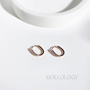 Aros pavé, aros de diamantes, aros minimalistas, delicados aros para cartílago, aros para uso diario