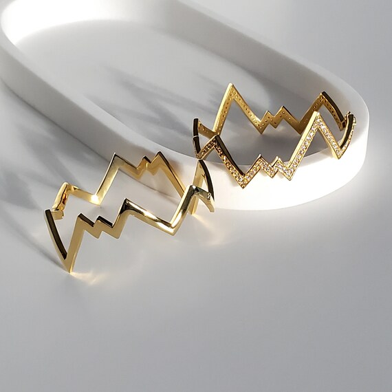 Dainty Gold Bracelet Art Deco Bracelet Chevron Bracelet | Etsy