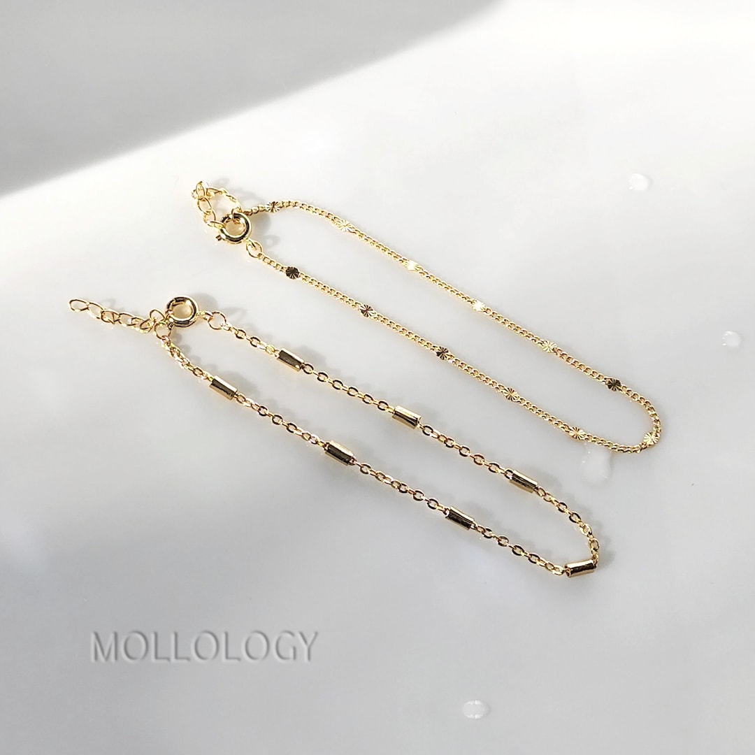 Thin Gold Chain Bracelet Minimalist Bracelets Delicate Etsy
