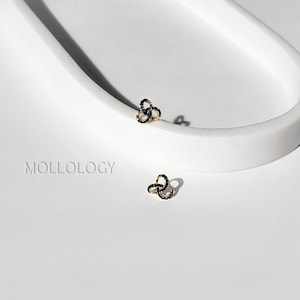 Black Stud Earrings, Dainty Gold Stud Earrings, Geo Circle Earrings, Minimalist Earrings, Small Stacking Studs, Infinity Friendship Earrings