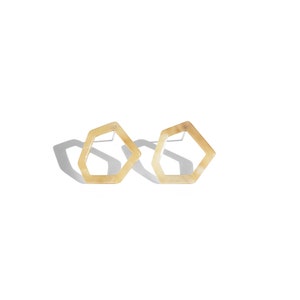 Tortoise Shell Earrings, Tortoiseshell Earrings, Minimalist Studs, Neutral Acetate Earring, Irregular Hexagon Earrings, Resin Stud Earrings