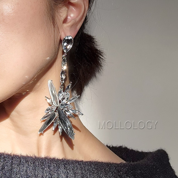 Women’s Tassel Earrngs Star Ear Stud Pave Crystal Dangle Earrngs Boho