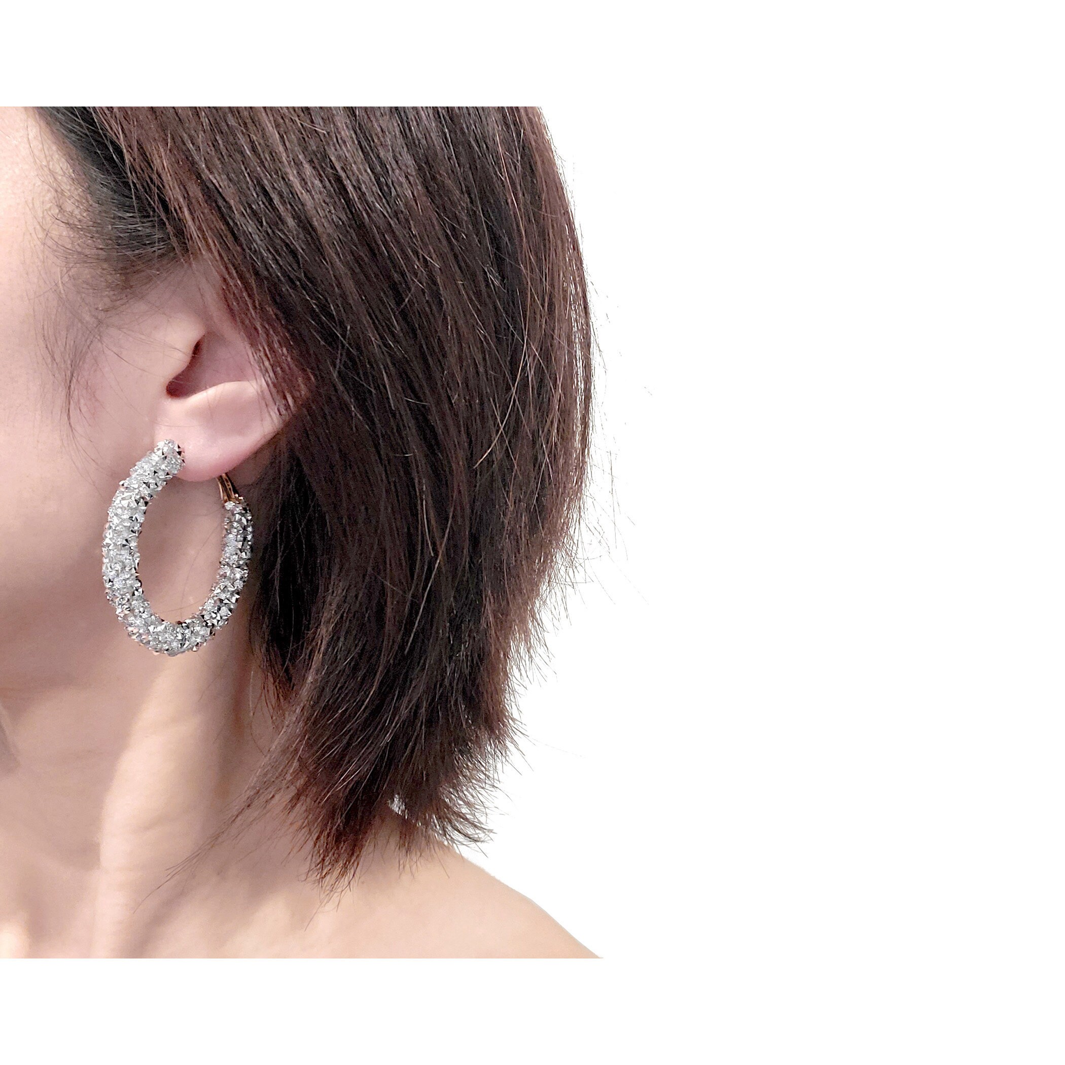 Orecchini ARGENTO TONDI Con Cabochon In Resina ORO - TONDO ARGENTO - Foto 3