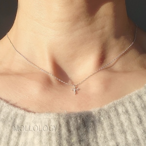 Tiny Cross Necklace, Gold Cross Necklace, Silver Cross, Dainty Cross Necklace, Small Cross Necklace, Dainty CZ Necklace, Minimalist Necklace