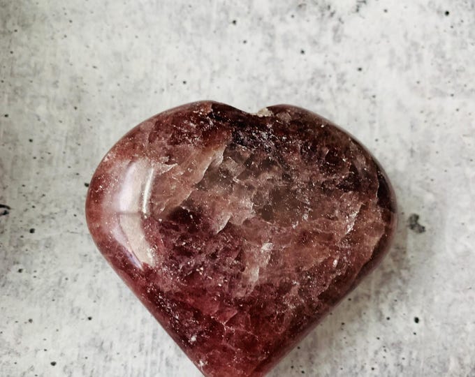 Red Aventurine Strawberry Quartz Red Pink Heart Crystal