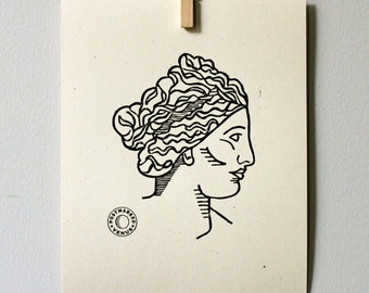Portret bogini Wenus, linoryt