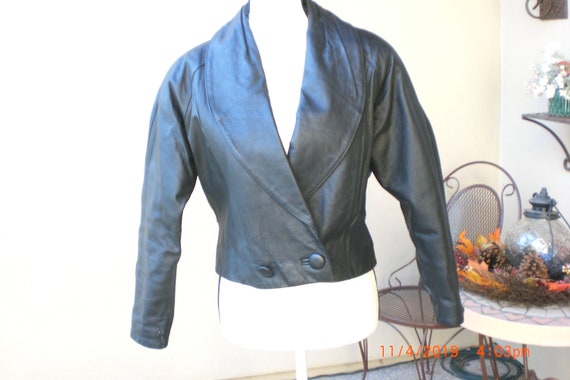 1980's avon fashion black leather jacket