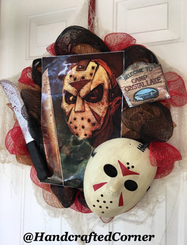 Friday The 13th Wreath Halloween Wreath Jason Wreath