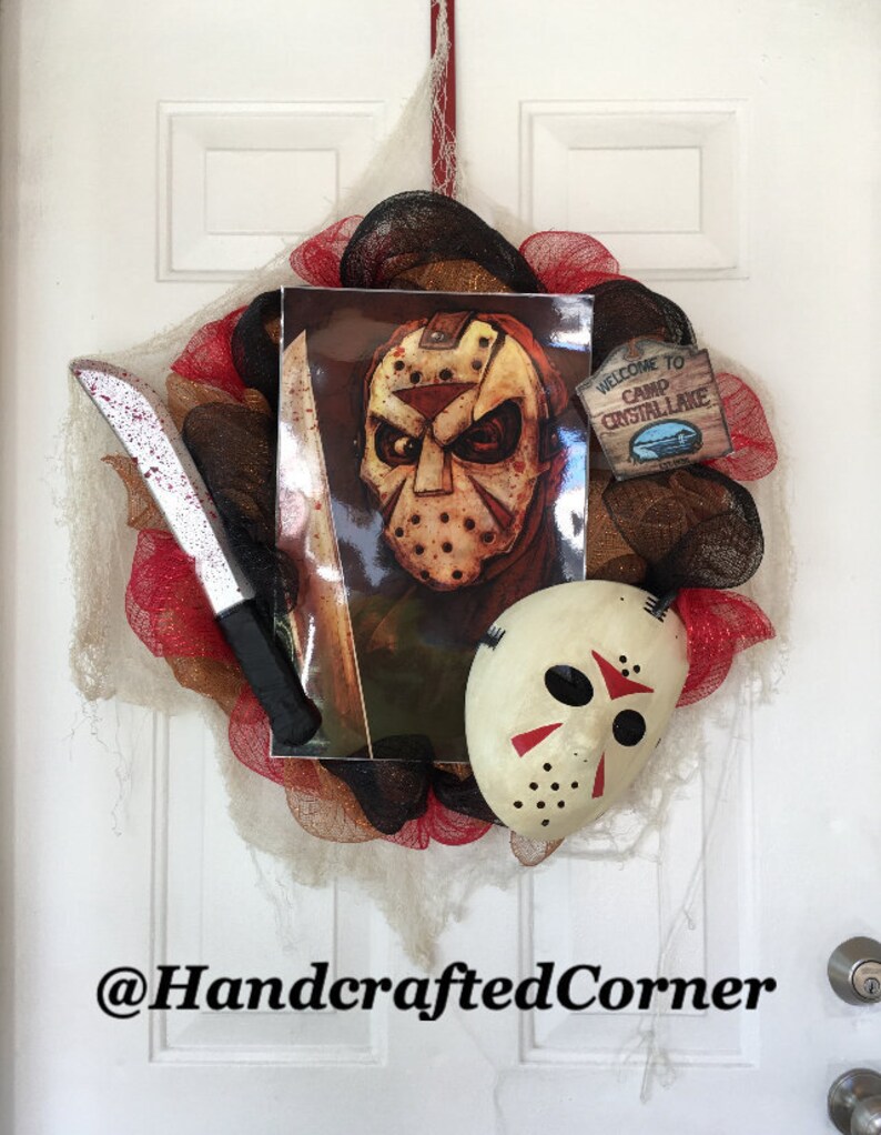 Friday The 13th Wreath Halloween Wreath Jason Wreath
