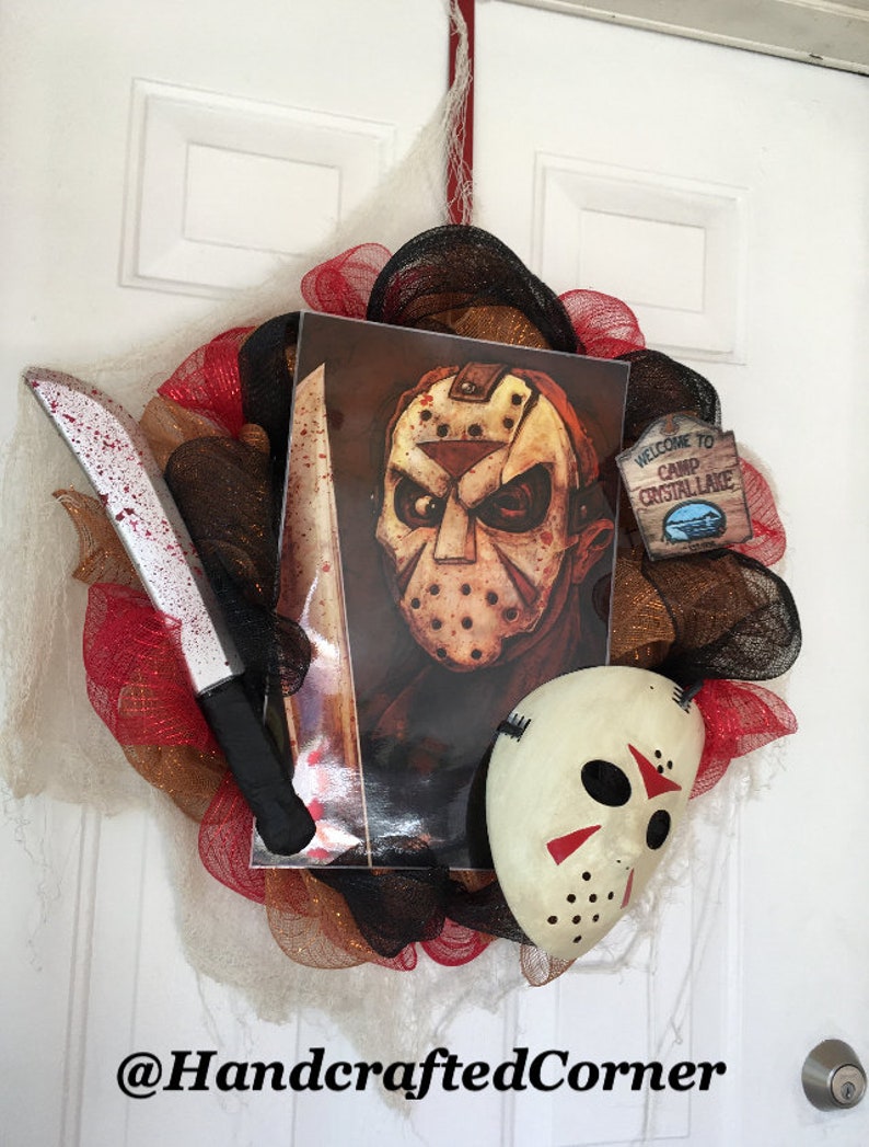 Friday The 13th Wreath Halloween Wreath Jason Wreath