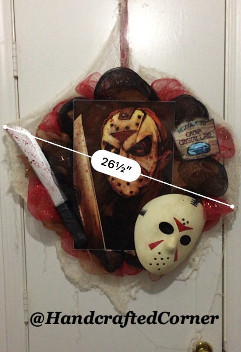 Friday The 13th Wreath Halloween Wreath Jason Wreath
