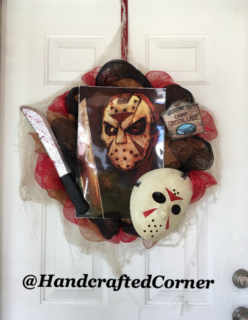 Friday The 13th Wreath Halloween Wreath Jason Wreath