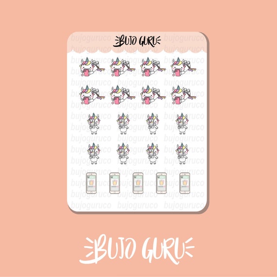 Unicorn Phone Call Facetime Stickers Bullet Journal Etsy