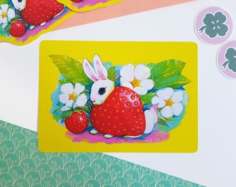 Strawberry Bunny miniprint