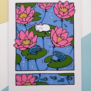 Lilypad Cat print