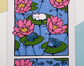 Estampado de gato Lilypad