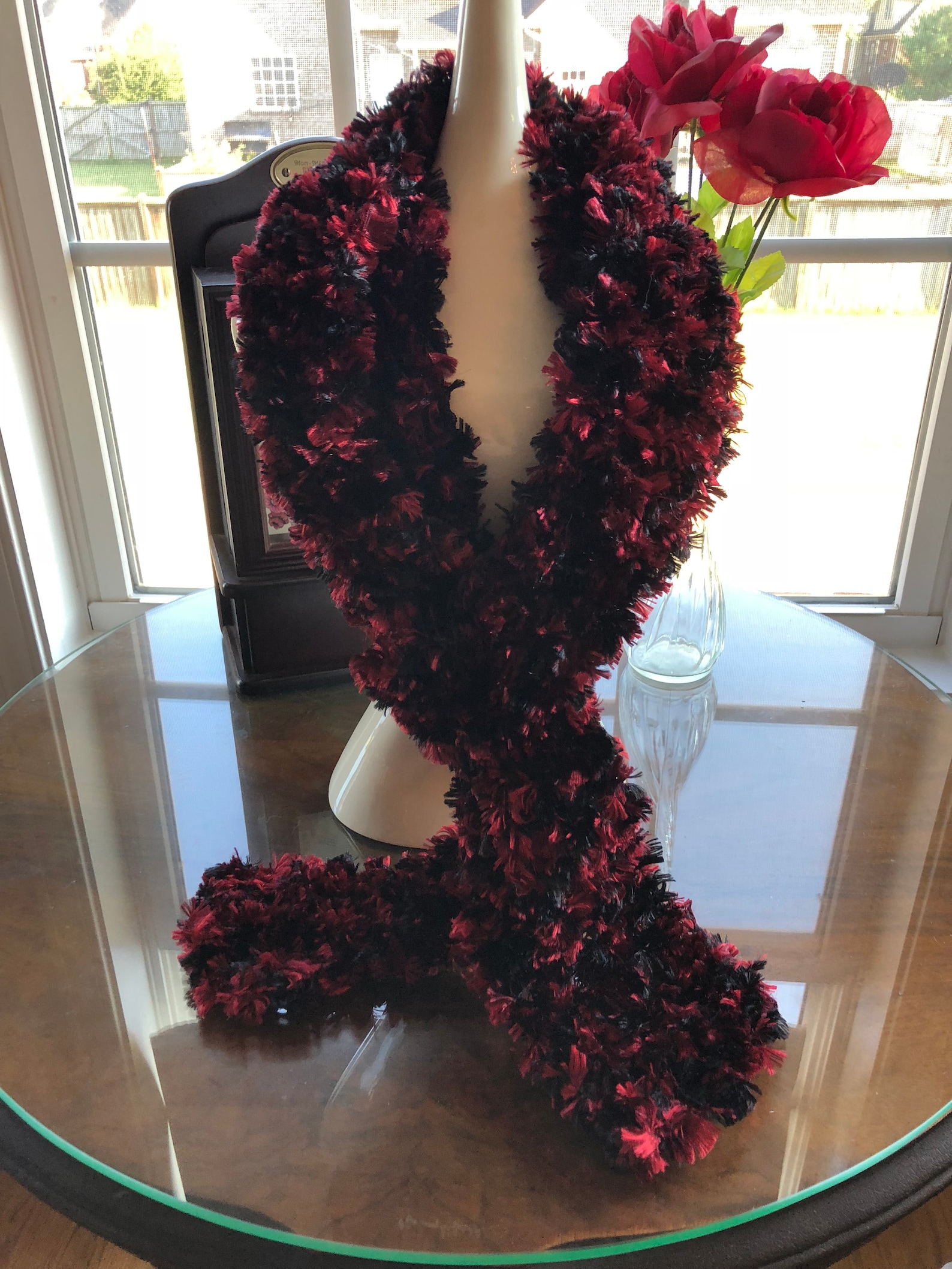 black boa scarf