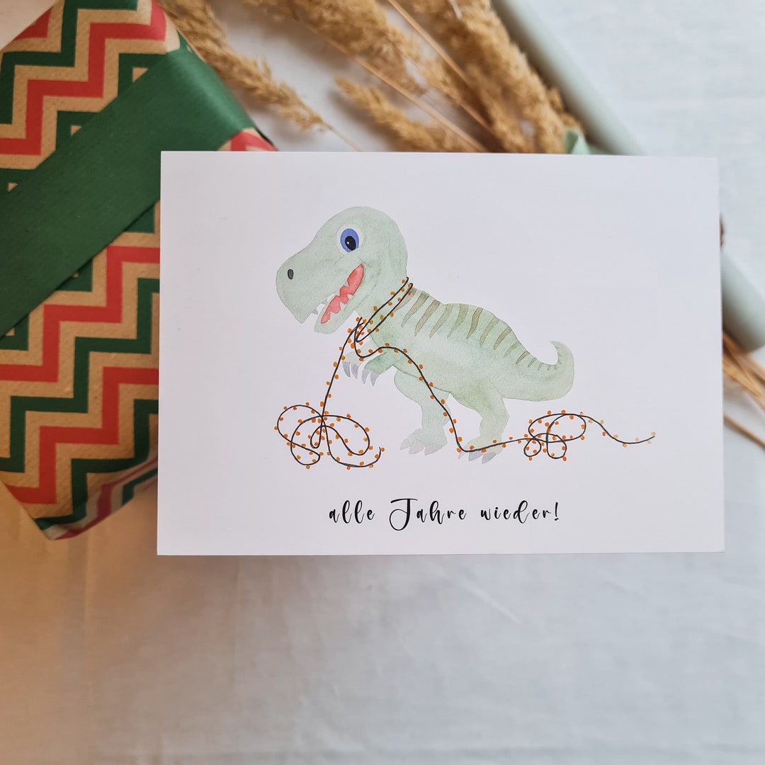Second Ave Weihnachtskarte Mit Dinosauriermotiv – 210x148 Mm, Mit Umschlag