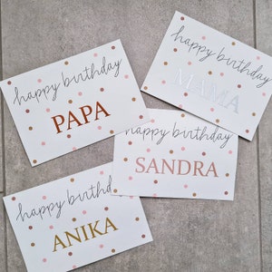 Birthday card "dots" with personalized foil refinement DIN A6