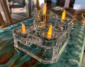 Vintage Lead Crystal Bleikristall 5 Votive Candle Holder, Germany 6 x6 x4