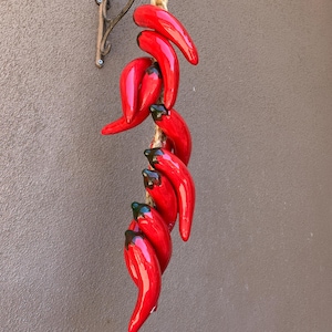 Chili Pepper Hanging Garland/Mexican Ceramic Hanging Vegetables