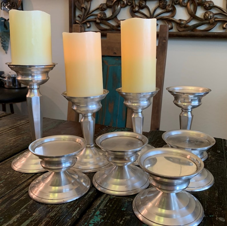 Set of Eight Crate & Barrel Pillar Candle Holders Etsy