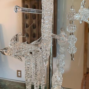 Handspun Clear Art Glass Fish/Icicle  Ornaments | Textured Bubble Glass | Coastal Hanging Decor/Your Choice