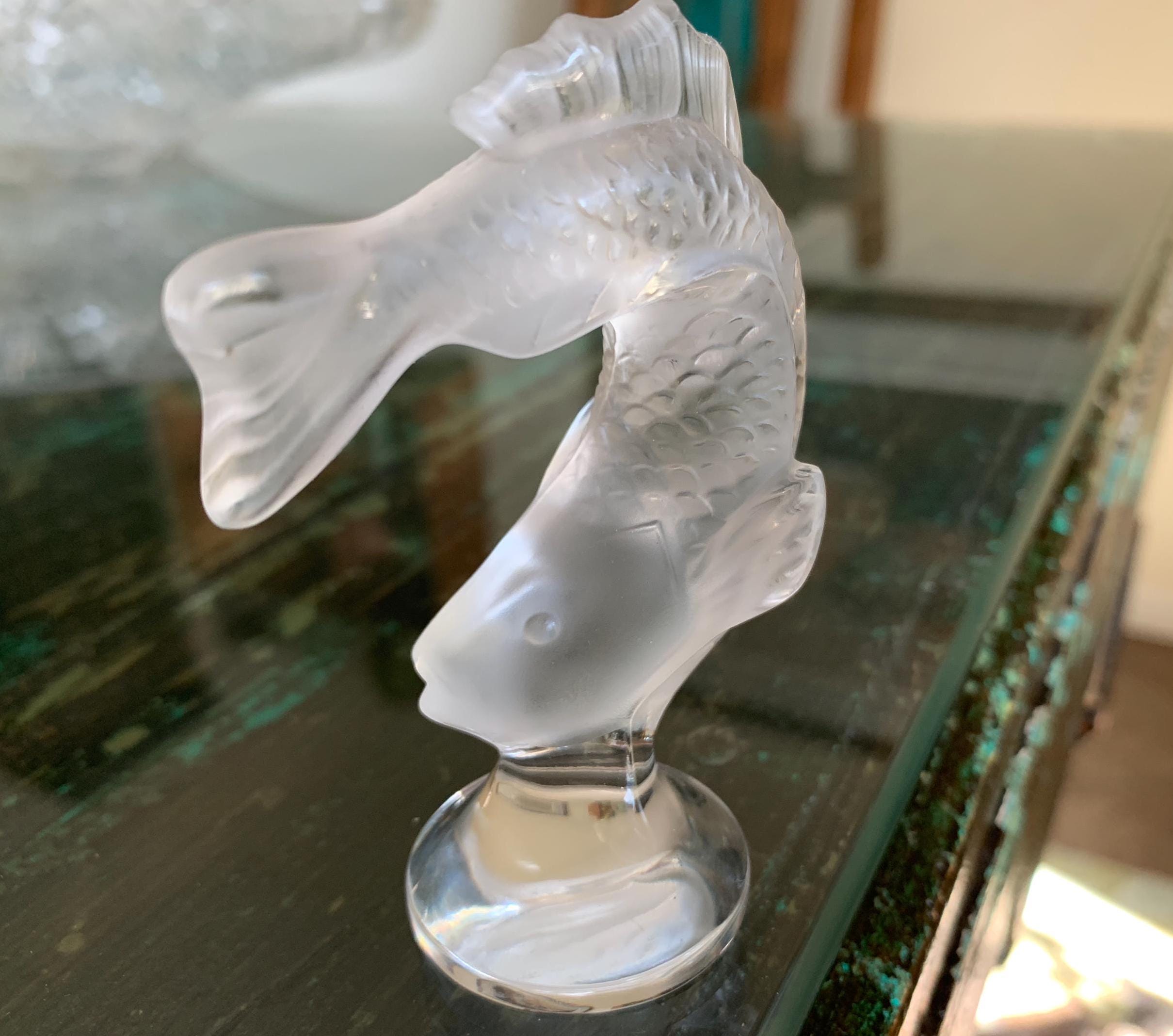 Lalique Goujon Koi Frosted Crystal Letter Seal/lalique Clear