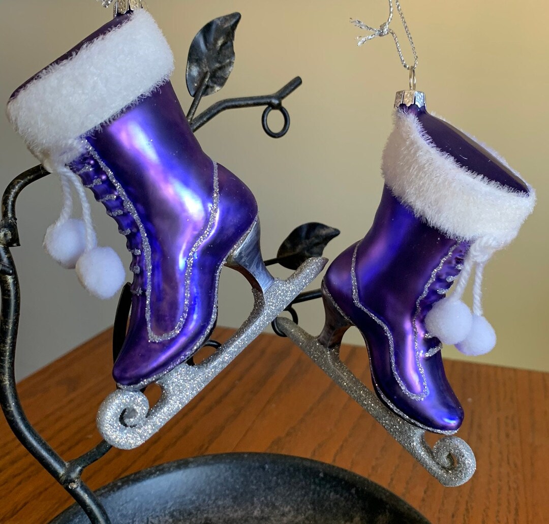 Pair of Purple Ice Skates Christmas Ornament/purple and Silver Etsy
