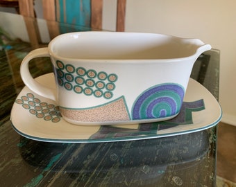 Vintage Mikasa Intaglio Coffee Set Teal John Bergen 9 Piece