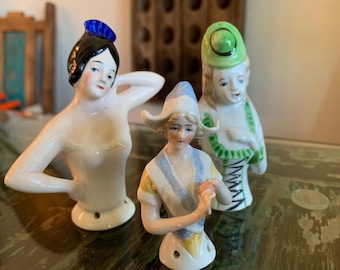 Porcelain Doll Head/Half Doll Busts/German Porcelain Doll Head