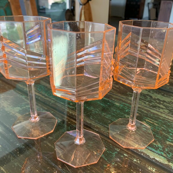 Acrylic Pink Wine Glasses Etsy
