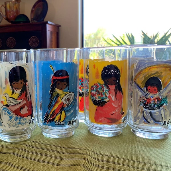 Ted deGrazia "Children of the Southwest" collection. 1970's/Libbey De Grazia Tumblers /Sold Seperately