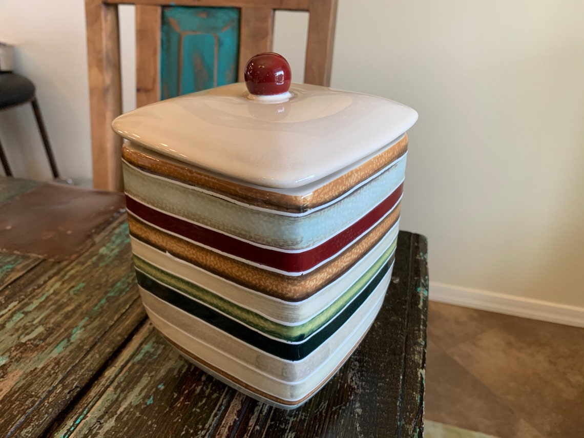 Tabletops Lifestyles Jentry Handpainted Canister Etsy