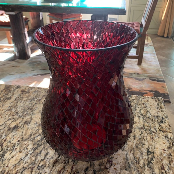 Glass Pillar Candle Holder Etsy