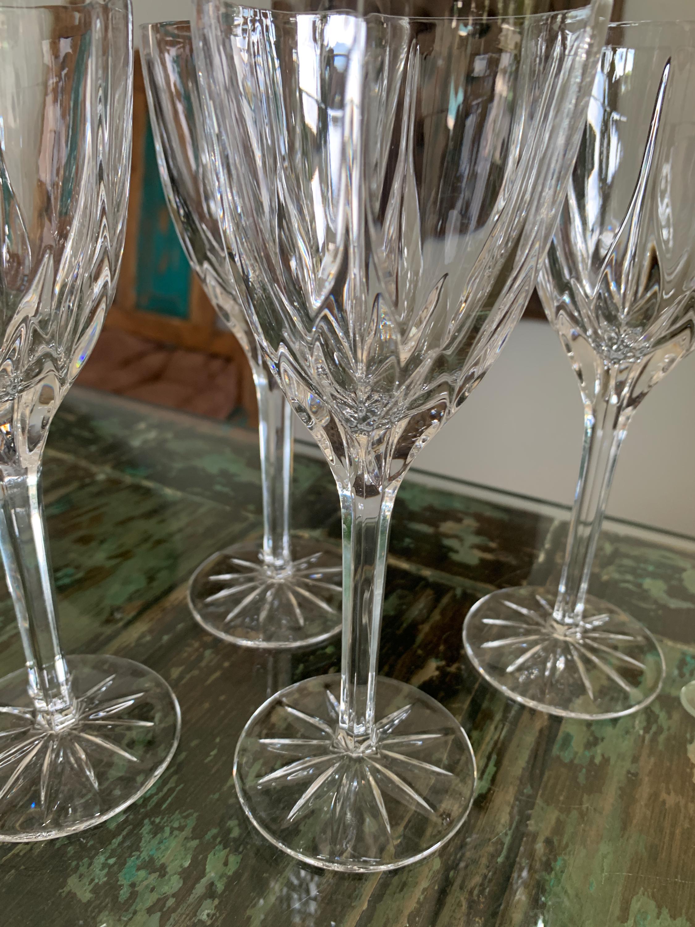 Mikasa Apollo Wine Glasses Set of Four/crystal Stemware Fluted Bowl ...