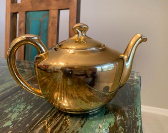 Vintage Royal Worcester Gold Lustre Teapot Shape 5