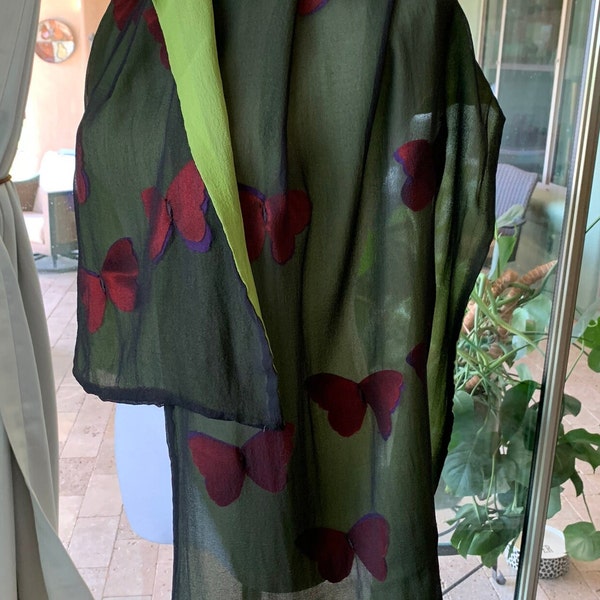 Beautiful Silk Scarf with Butterfly's