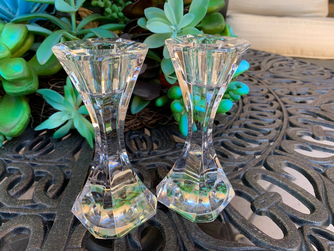 Candlestick Crystal Cocktail Club by VILLEROY & Boch/5 Crystal Candlesticks Etsy
