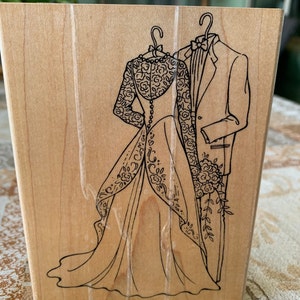 R102 At The Altar Stampendous Rubber Stamp Fran&#39;s Fashions Bride Groom Wedding/Stampendous Fran&#39;s Fashions/ At the Altar Ink Stamp